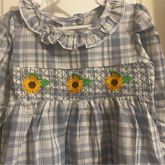 New Smocked Sunflower Dress - Picture 5 of 9